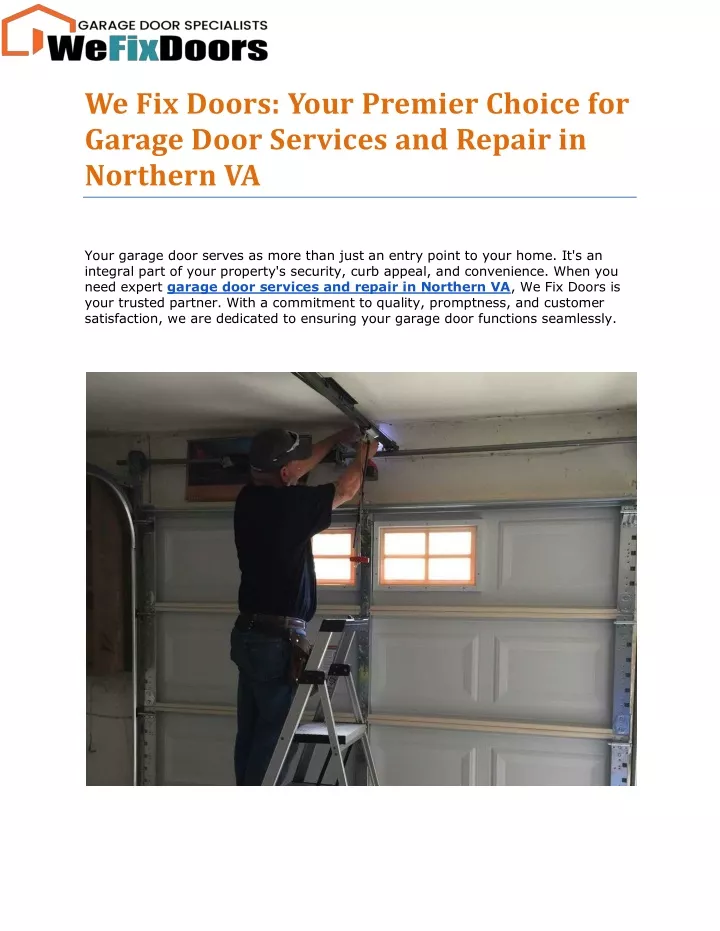 we fix doors your premier choice for garage door