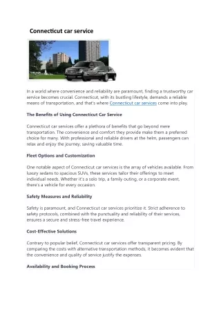 connecticut car service
