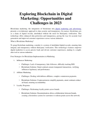 exploring blockchain in digital marketing