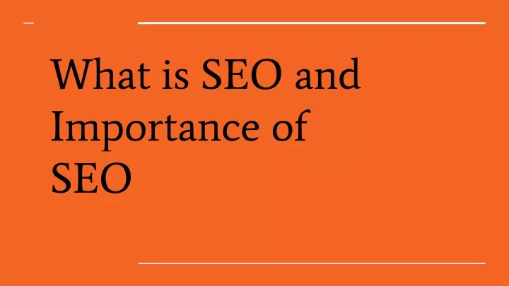 what is seo and importance of seo