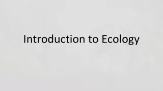 1. Introduction to Ecology