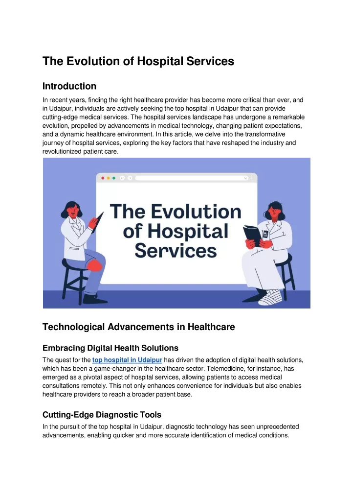 the evolution of hospital services