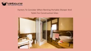 Convenience On The Go With Melbourne Portable Bathrooms | Portable Shower And Hi