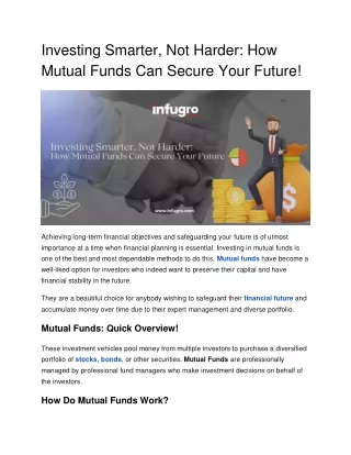 Investing Smarter, Not harder_ How Mutual Funds Can Secure Your Future