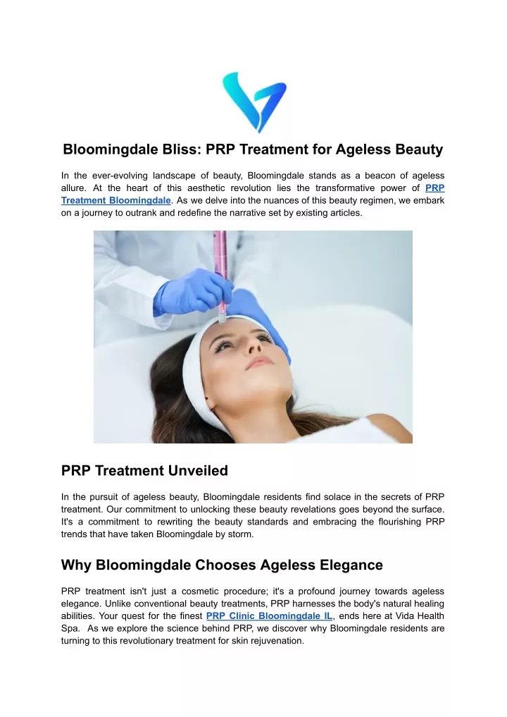 bloomingdale bliss prp treatment for ageless