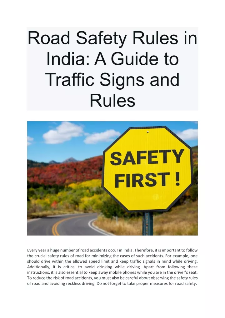 powerpoint presentation on traffic rules in india