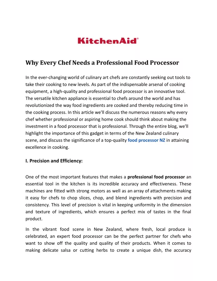 why every chef needs a professional food processor