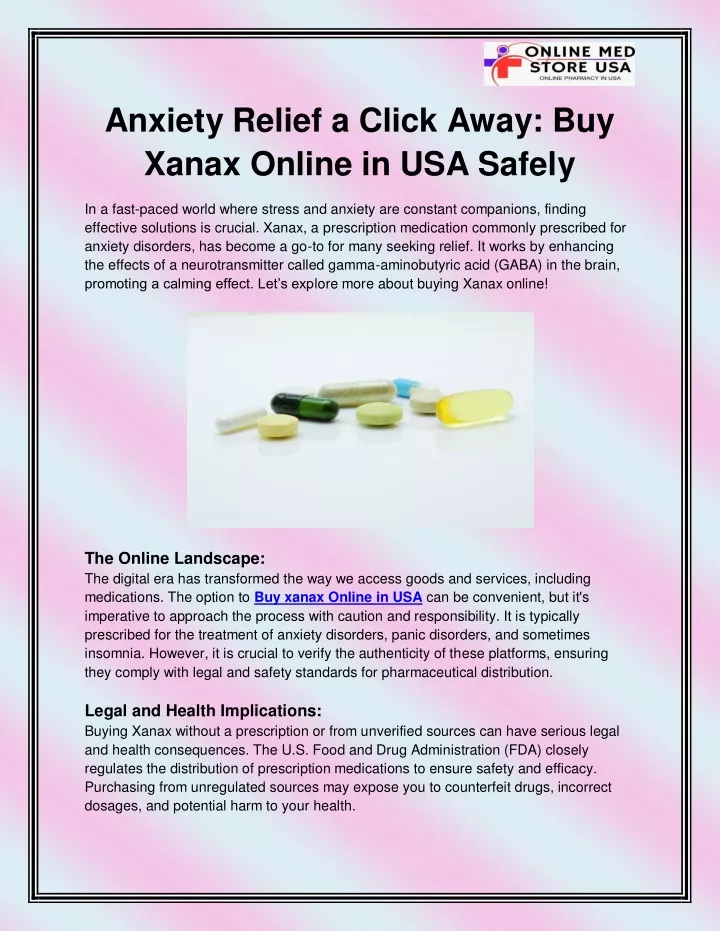 anxiety relief a click away buy xanax online