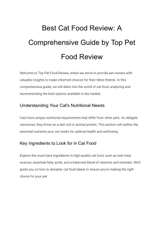 Best Cat Food Review