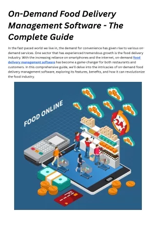 On-Demand Food Delivery Management Software - The Complete Guide