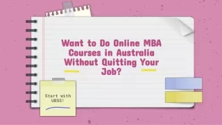 Want to Do Online MBA Courses in Australia Without Quitting Your Job?