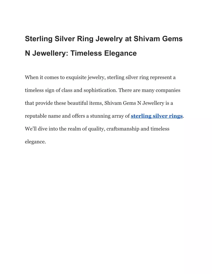 sterling silver ring jewelry at shivam gems