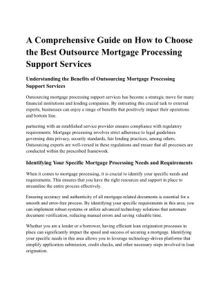 A Comprehensive Guide on How to Choose the Best Outsource Mortgage Processing Support Services (2)
