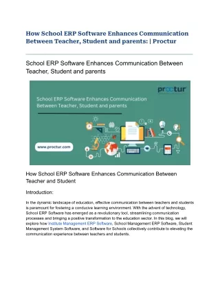 How School ERP Software Enhances Communication Between Teacher, Student and parents_ _ Proctur