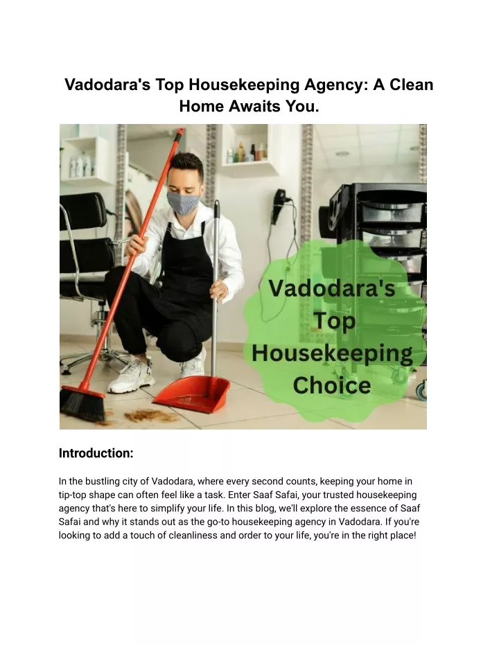 vadodara s top housekeeping agency a clean home