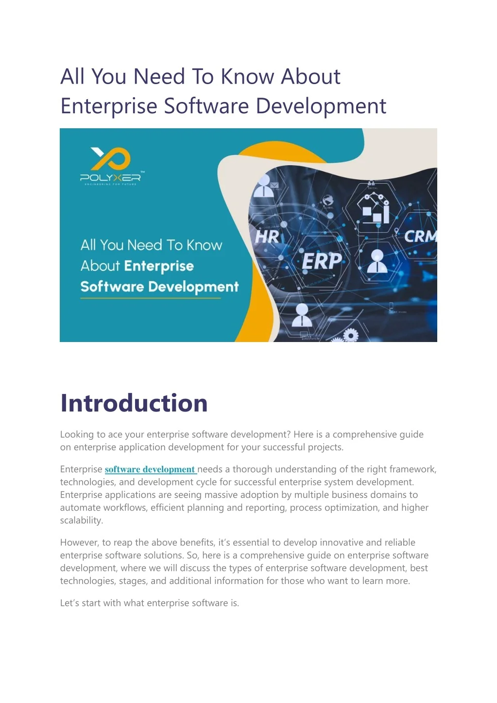 PPT - All You Need To Know About Enterprise Software Development ...
