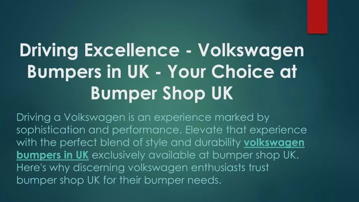 driving excellence volkswagen bumpers in uk your choice at bumper shop uk