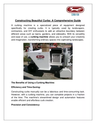 Constructing Beautiful Curbs A Comprehensive Guide