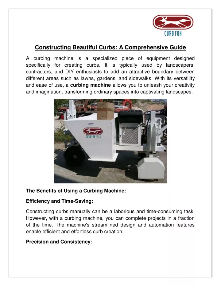 constructing beautiful curbs a comprehensive guide