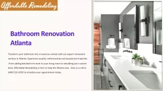 Make Atlanta Bathroom Renovations a Priority