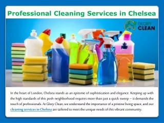 The Power of Professional Cleaning Services in Chelsea