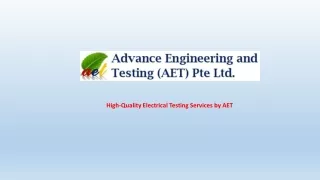 High-Quality Electrical Testing Services by AET