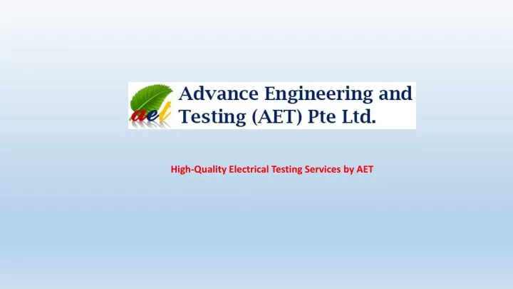 high quality electrical testing services by aet