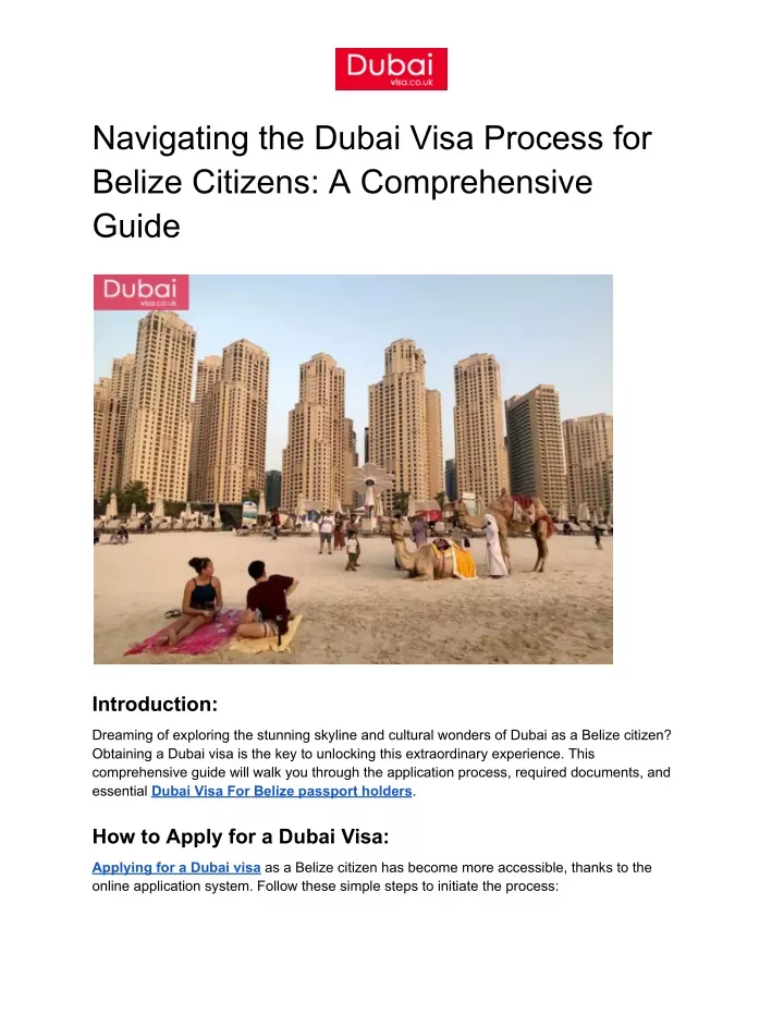 navigating the dubai visa process for belize