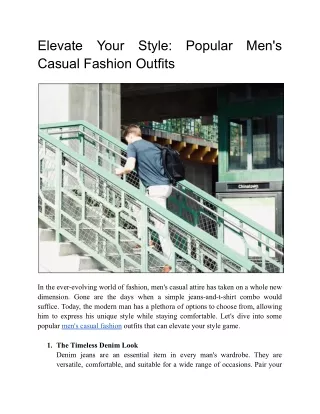 Elevate Your Casual Elegance with Perk Clothing's Style Guide to Men's