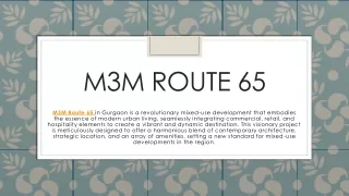 m3m route 65