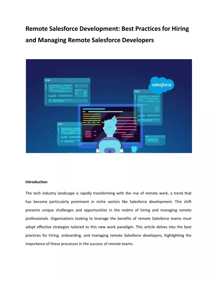 remote salesforce development best practices