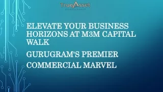 M3M Capital walk 113 is a commercial project in sector 113 Gurgaon.
