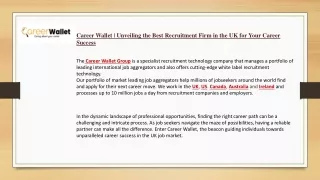 Career Wallet | Unveiling the Best Recruitment Firm in the UK for Your Career Su