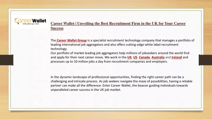career wallet unveiling the best recruitment firm
