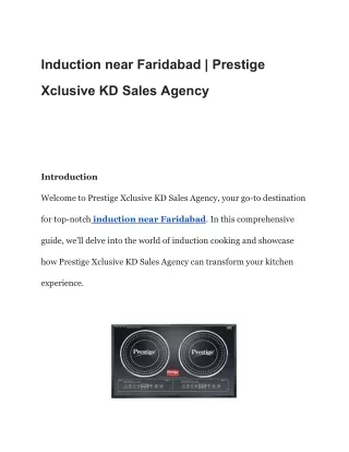 Induction near Faridabad | Prestige Xclusive KD Sales Agency