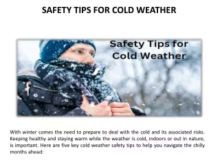 Best Human Safety Tips Cold  Winter