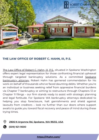 The Law Office of Robert C. Hahn, III, P.S.
