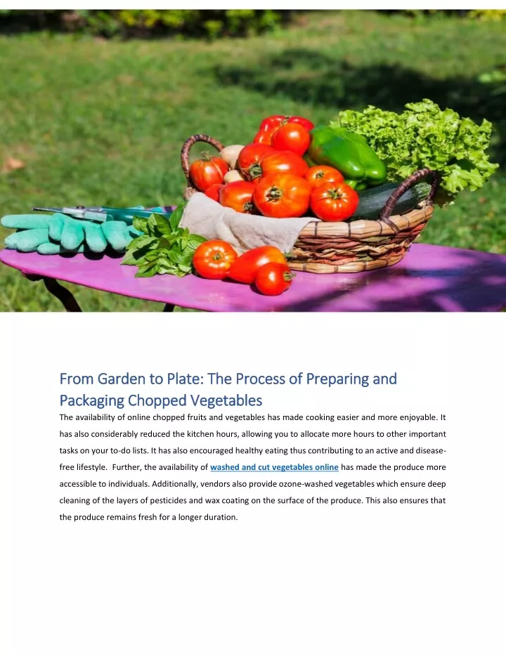 from garden to plate the process of preparing