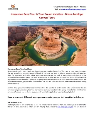 Horseshoe Bend Tour is Your Dream Vacation - Dixies Antelope Canyon Tours