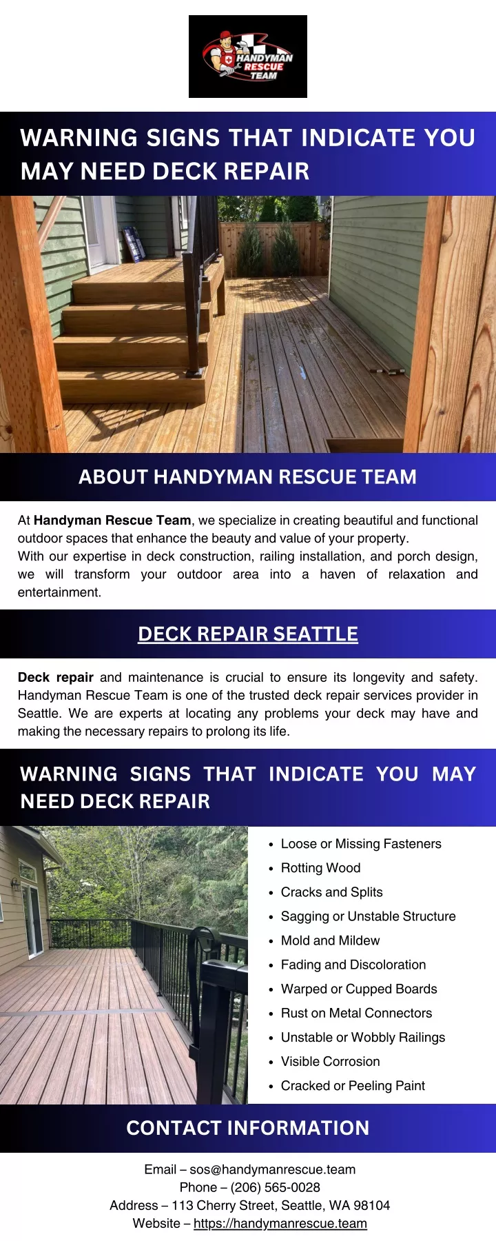 warning signs that indicate you may need deck