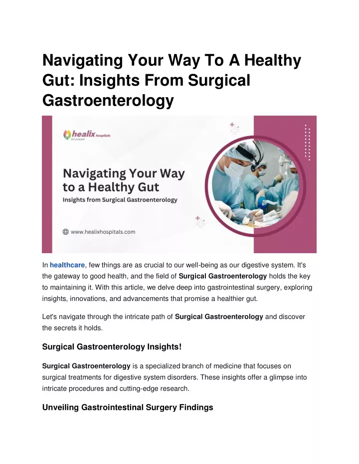 navigating your way to a healthy gut insights