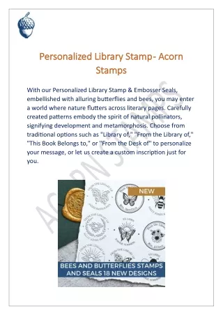 Personalized Library Stamp - Acorn Stamps
