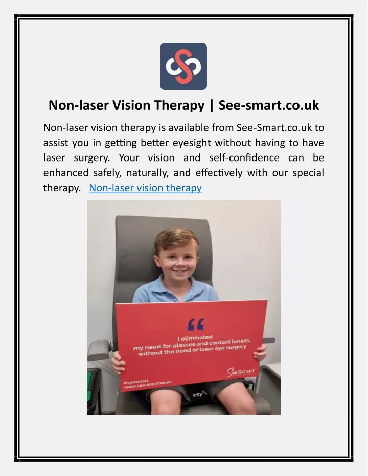 non laser vision therapy see smart co uk