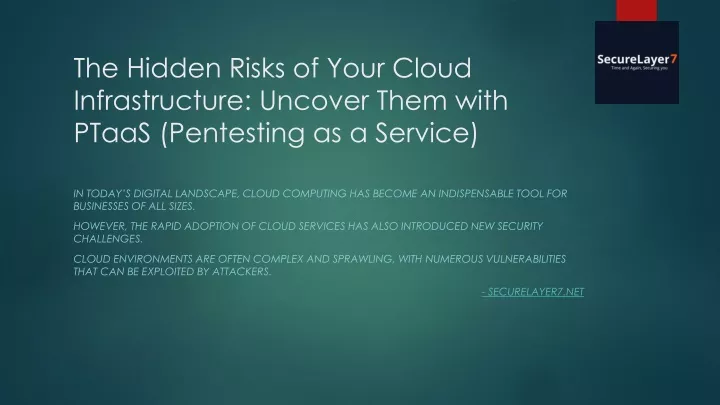the hidden risks of your cloud infrastructure uncover them with ptaas pentesting as a service