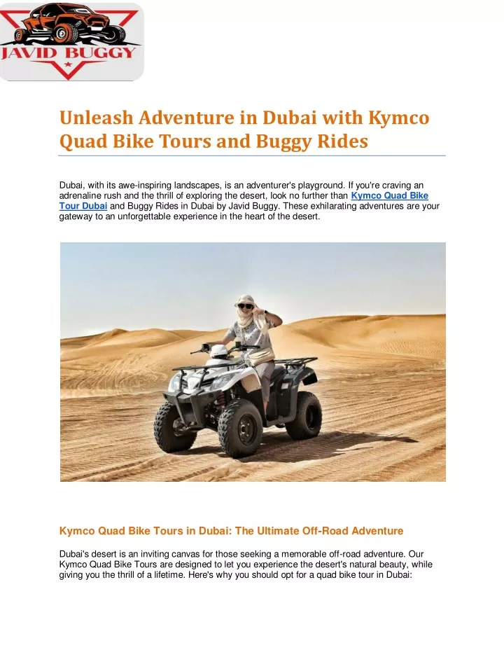 unleash adventure in dubai with kymco quad bike