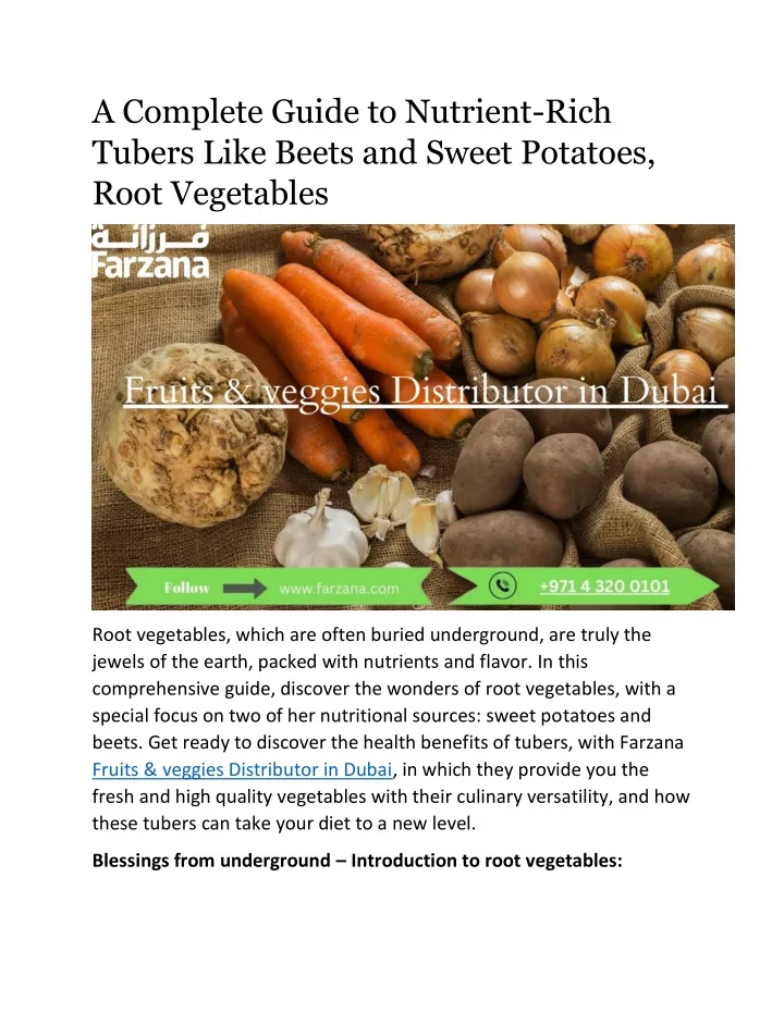 a complete guide to nutrient rich tubers like