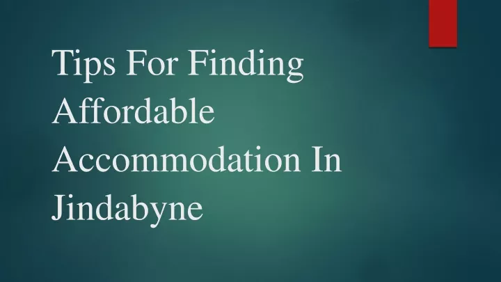 tips for finding affordable accommodation