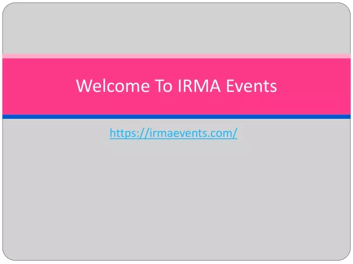 welcome to irma events