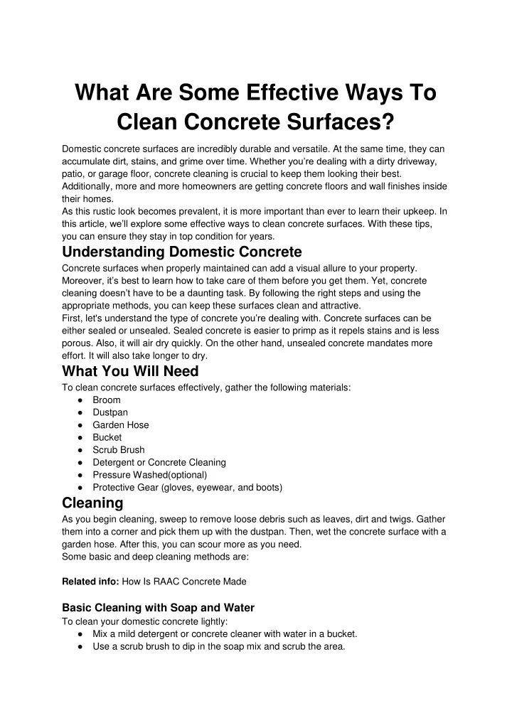 what are some effective ways to clean concrete
