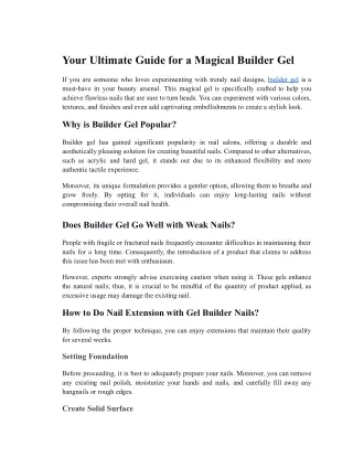 your ultimate guide for a magical builder gel